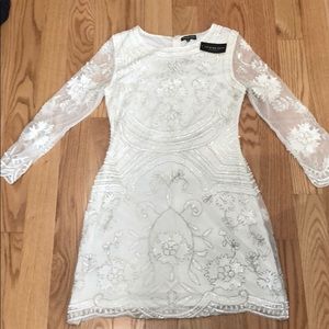 NWT White Long Sleeve Sequin Dress